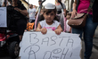 People march during a demonstration in Acerra (Naples) on September 7, 2019 to protest aga...