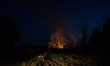 This photo taken on September 9, 2019 shows a toxic fire in Villa Ricca (Naples), between...