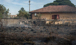 This photo taken on September 15, 2019 shows the remnants of a toxic fire in Villa Literno...
