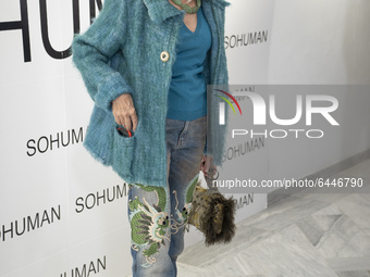 Camino Villa attends the 'Relieve' fashion show photocall at the White Lab Gallery on February 17, 2021 in Madrid, Spain. (
