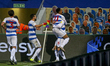   QPR Sam Field and team mates celebrate the equaiser during the Sky Bet Championship matc...