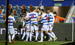   QPR Sam Field and team mates celebrate the equaiser during the Sky Bet Championship matc...