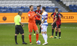 QPRs Geoff Cameron and Bournemouths Begovic tough fists at teh start of the Sky Bet Champi...