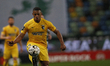 Fahd Moufi controls the ball during the game for Liga NOS between Sporting CP and Portimon...