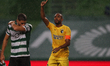 Dener disagrees with referee decision during the game for Liga NOS between Sporting CP and...