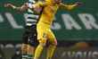 Sebastin Coates and Bruno Moreira in action during the game for Liga NOS between Sporting...
