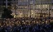People demonstrate at Syntagma square, outside the Greek Parliament in favor of Euro and E...