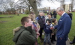 The Prince of Wales meets local residents during a visit to Ham Close in Richmond to find...