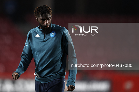 Tiemoue Bakayoko of Napoli during the warm-up before the UEFA Europa League Round of 32 match between Granada CF and SSC Napoli at Estadio N...
