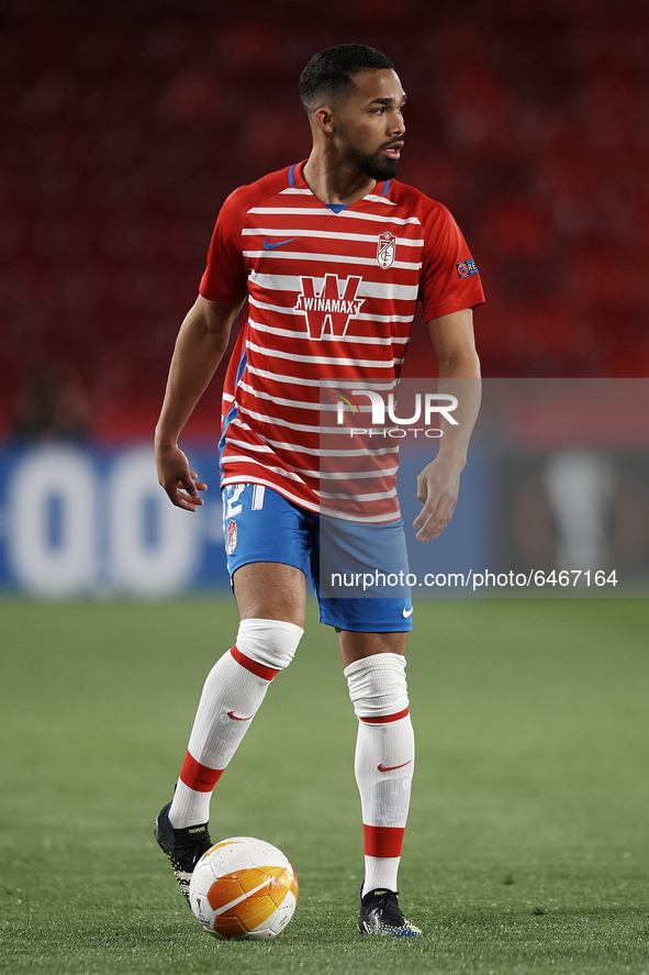Yangel Herrera of Granada in action during the UEFA Europa League Round of 32 match between Granada CF and SSC Napoli at Estadio Nuevo los C...