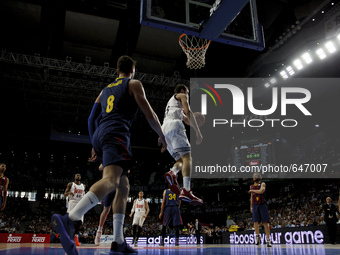SPAIN, Madrid: Real Madrid's Spanish player Sergio Rodriguez during the Liga Endesa Basket 2014/15 finals, first match  between Real Madrid...