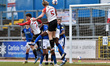 Oldham Athletic's Carl Piergianni scores his side's third goal of the game during the Sky...