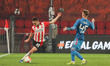 (L-R) Ryan Thomas #30 of PSV, Oleg Reabciuk #45 of Olympiakos  during the UEFA Europa Leag...