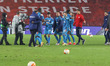 The team of Olympiakos is celebrating the qualification to the next round after the  durin...