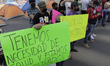 Merchants and alleged neighbors of the Historic Center of Mexico City, demonstrated on Eje...