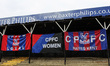 A general view of flags on display at the ground during FA Women's Chanpionship between Cr...