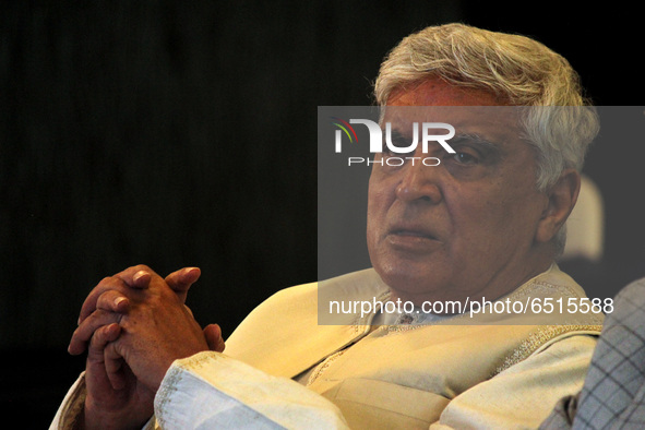 Indian poet, scriptwriter and lyricist Javed Akhtar attends the launch of a music video at Le Meridien in New Delhi on March 11, 2021. 