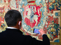 The major exhibition 'All the King’s Tapestries: Homecomings 2021-1961-1921' is presented at the Wawel Royal Castle in Krakow, Poland on Mar...