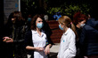 Protest gathered by Health Worker Union members at Aghios Savvas Hospital, to go to the Mi...