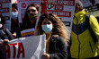 Protest gathered by Health Worker Union members at Aghios Savvas Hospital, to go to the Mi...