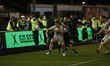 Mateo Carreras of Newcastle Falcons tackles Josh Bassett of Wasps during the Gallagher Pre...