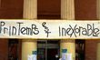 A banner reading 'Spring is inexorable' in front of the Sorano theater. This week-end, cul...