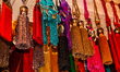 Decorative tassels at a shop in the textile souk (textile market) in the medina (old city)...