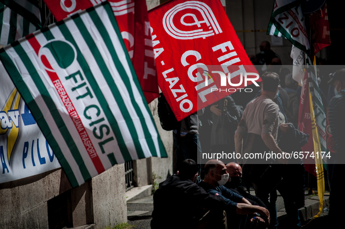 Alitalia Workers Protest In Rome