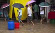 DHAKA, BANGLADESH  27th June : Waterlogged streets during rain  in Dhaka on 27th June 2015...