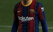 Sergiño Dest of Barcelona looks during the La Liga Santander match between FC Barcelona an...