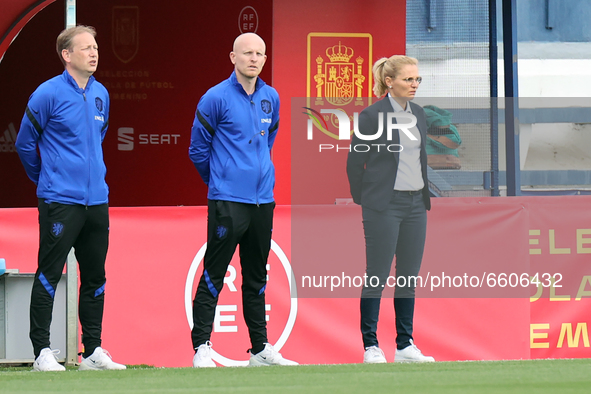 Sarina Wiegman of Netherlands during the International Friendly Women match between Spain v Netherlands at the Estadio Municipal Antonio Lor...