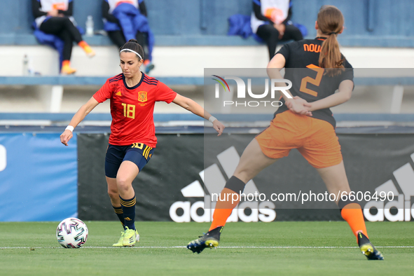 Irene Paredes of Spain during the International Friendly Women match between Spain v Netherlands at the Estadio Municipal Antonio Lorenzo Cu...