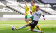 Kamil Jozwiak of Derby County has a chance at goal during the Sky Bet Championship match b...