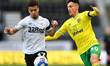 Kornell McDonald of Derby County battles with Dimitris Giannoulis of Norwich City during t...