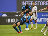Alexis Sanchez of FC Internazionale reacts to a missed chance during the Serie A match between FC Internazionale  and Cagliari Calcio at Sta...