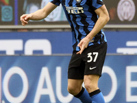Milan Skriniar of FC Internazionale in action during the Serie A match between FC Internazionale  and Cagliari Calcio at Stadio Giuseppe Mea...