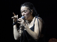The singer Dora Postigo Bose during the performance at the Conde Duque center in Madrid, Spain on April 16, 2021. (