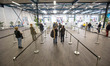 People wait in line to be vaccinated. New XL Vaccination center against Covd coronavirus i...