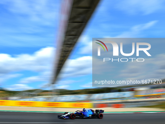 George Russel of Williams Racing drive his FW43B single-seater during free practice of Portuguese GP, third round of Formula 1 World Champio...