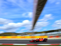 Carlos Sainz of Scuderia Mission Winnow Ferrari drive his SF21 single-seater during free practice of Portuguese GP, third round of Formula 1...