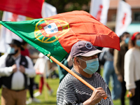 People holding placards and flags during the International Worker's Day, on May 1, in Lisbon, Portugal.
International Worker's Day brings t...
