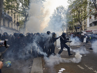 People gathered for May Day in Paris, France on May 1, 2021. The demonstration started at Place de la Republique and finished at the Place d...