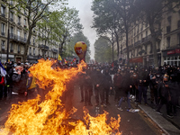 People gathered for May Day in Paris, France on May 1, 2021. The demonstration started at Place de la Republique and finished at the Place d...