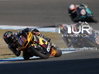 Sam Lowes (#22) of Great Britain and ELF Marc VDS Racing Team Kalex during the race of Gran Premio Red Bull de España at Circuito de Jerez -...