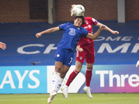 Jessica Carter (Chelsea FC) heads the ball during the 2020-21 UEFA Women’s Champions League fixture between Chelsea FC and Bayern Munich at...