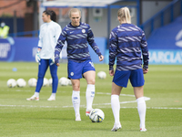 Magdalena Eriksson (Chelsea FC) warms up during the 2020-21 UEFA Womens Champions League fixture between Chelsea FC and Bayern Munich at Kin...