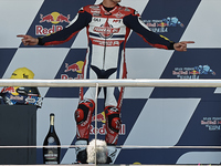 Fabio Di Giannantonio (#21) of Italy and Federal Oil Gresini Moto2 Kalex during the race of Gran Premio Red Bull de España at Circuito de Je...