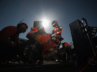 Pedro Acosta (#37) of Spain and Red Bull KTM Ajo prepares to start on the grid during the race of Gran Premio Red Bull de España at Circuito...
