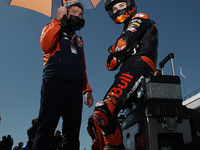 Deniz Oncu (#53) of Turkey and Red Bull Ktm Tech 3 prepares to start on the grid during the race of Gran Premio Red Bull de España at Circui...