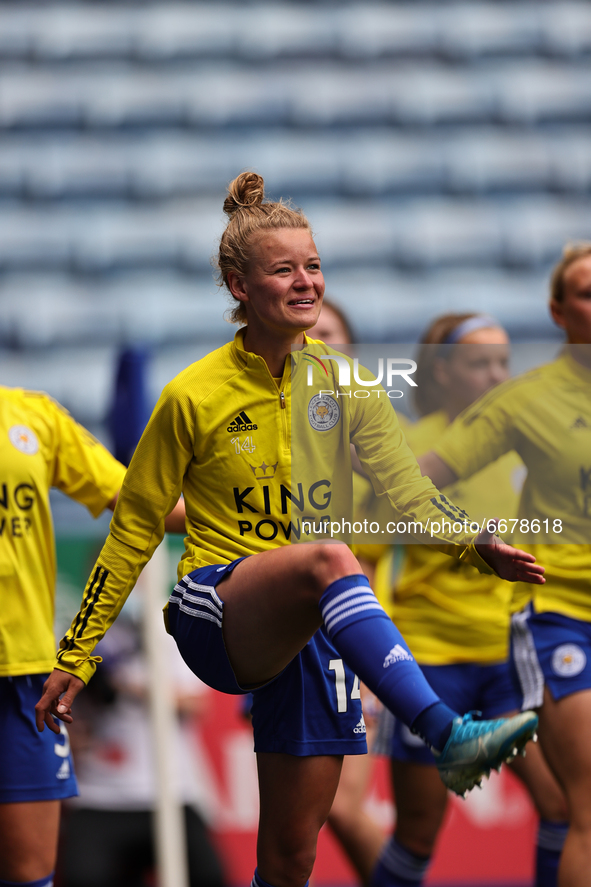  Esmee De Graaf of Leicester City warms up ahead of the FA Women's Championship match between Leicester City and Charlton Athletic at the Ki...